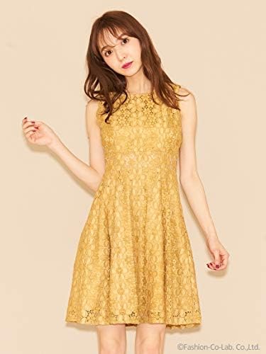 Amazon Co Jp Titty Co ティティー アンド コー ウエストレースフレアワンピース イエロー M 服 ファッション小物