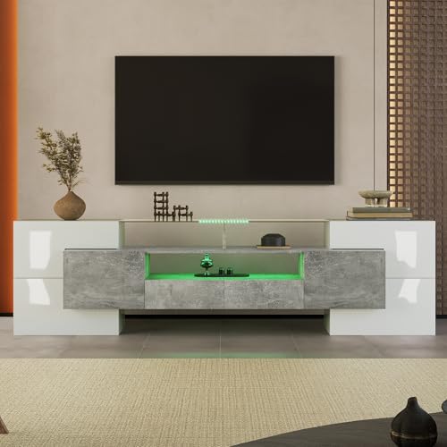 Ktipm Mueble TV de Alto Brillo de hasta