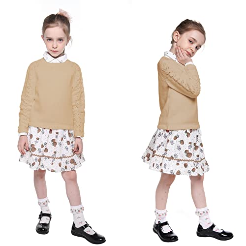 Image of Kid Nation Girls Sweaters for Teen Girls Toddler Girl Cute Knit Crewneck Pullover