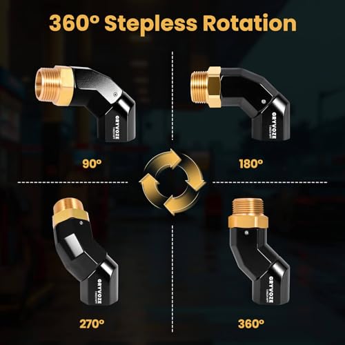 GRYVOZE Brass Thickened Nut 3/4 Inch Fuel Nozzle Hose Swivel, 360° Rotating NPT Connector for Diesel, Oil, Gasoline & Water Transfer by GRYVOZE - Image 3