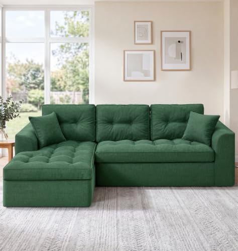 Image of Hobestluk Couch Sofa for Bedroom, Living Room, Office (Green-L, Large)