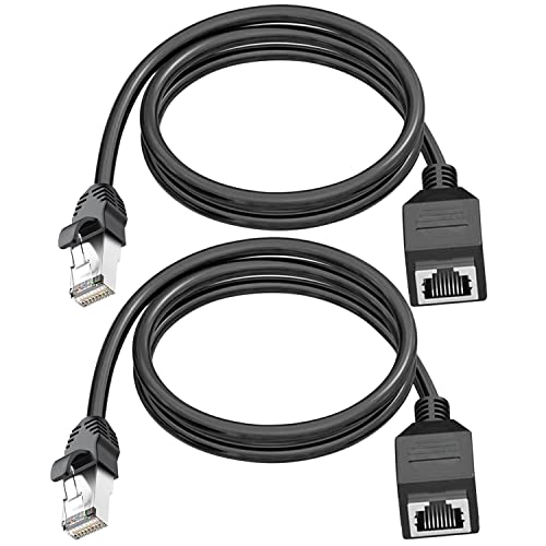 Image of 2ft /60cm Ethernet Extension Cable, RJ45 Male to Female, 2Pack - White
