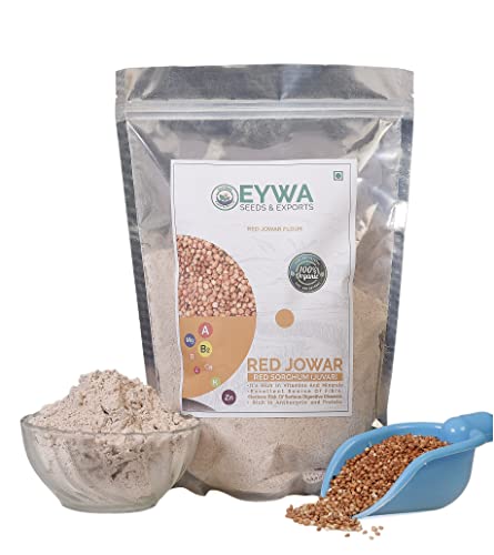 Image of Eywa Seeds & Exports Pvt Ltd Organic Red Sorghum Flour(1 Kg) /Red Cholam /Jowar /Jonna /Jola For Eating & Cooking|Produce Of India From Organic Farms By Eywa