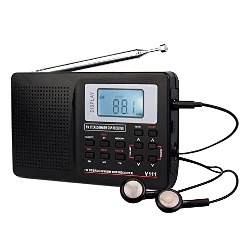 Radio numérique Internet WiFi radio à ondes courtes portable radio numérique stéréo voix avec clé préférée et écouteurs Réveil numérique f