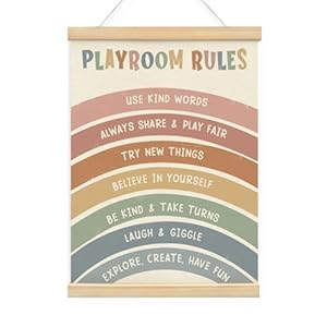 BIWSHA Kids Playroom Wall Decor, Toddler Play Room Essentials, Toddler Playroom Toy Room Wall Decor, 12×16 Inch Poster Hanger Frame