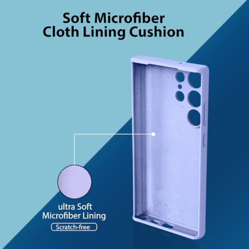 Image of LIRAMARK Liquid Silicone Soft Back Cover Case for Samsung Galaxy S22 Ultra (Lavender)