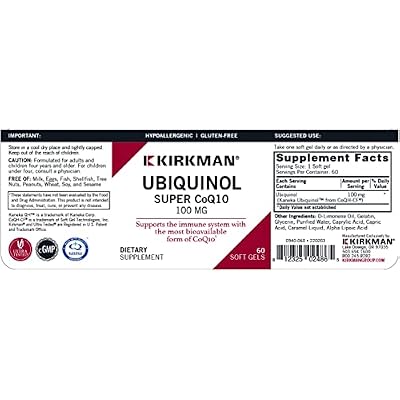 Kirkman Ubiquinol 100 mg Super CoQ10