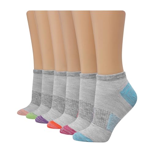 Image of Hanes Women's Socks, Lightweight Breathable Socks, No Show and Super No Show, 6-Pack
