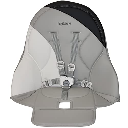 Image of Peg Perego Siesta/Prima Pappa Zero 3 high Chair Replacement Upholstery with seat Belt, Palette Grey (Grey)
