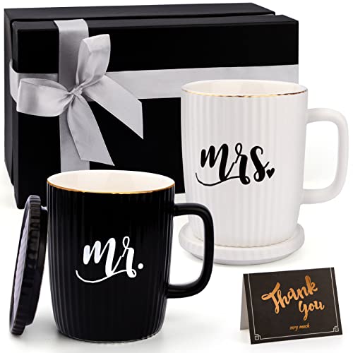 Wedding Gifts For Couples, Mr And Mrs Coffee Mugs Engagement Gifts For Newlyweds Bridal Shower Anniversary Present For Bride To Be Married Couples Gifts For Bride And Groom, His And Hers,Wife Husband #TOP3