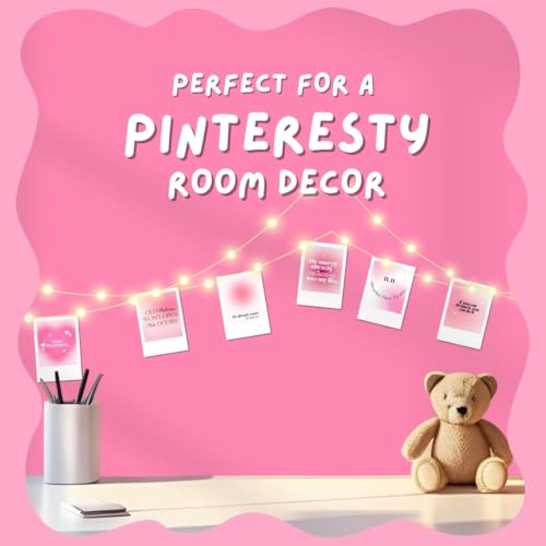 Image of Manifestation Cards (Set of 15) Positive Affirmation Cards Posters (8 x 6 cm) | Vision board Supplies | Feel Good for Wall, Bedroom, Living room | Pink girly aesthetic Posters | Poster for Phone Accessories (C 033)