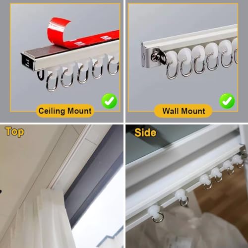 Barra autoadhesiva de 1,8 m para instalar cortinas sin taladrar 6