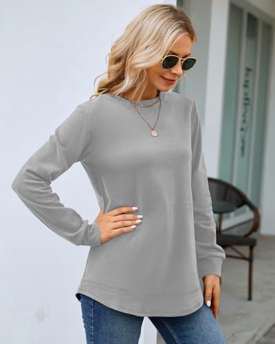 Image of MOLERANI Sweatshirts for Women Casual Long Sleeve Crewneck Shirt Tunic Tops | Pullovers, Soft Lightweight Warm Fabric, Loose Fit, Fall Winter Trendy Clothes, Daily Wear, Workout, Outdoor Outfits