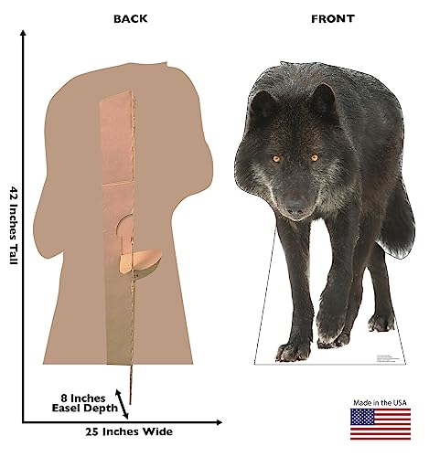 Image of Cardboard People Canadian Black Wolf Life Size Cardboard Cutout Standup - Made in USA