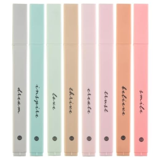DIVERSEBEE Bible Highlighters with Soft Chisel Tip, 8 Pack Assorted Colors Pens No Bleed, Quick Dry Highlighters Set, Cute Aesthetic Markers, Bible Study Journaling Supplies, Bible Accessories (Boho)