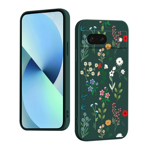 YUXING Silikon Hülle für Google Pixel 8 Mode Muster Niedlich Handyhülle Stoßfest rutschfest Langlebige Ultra Dünn Schutzhülle (Floral Green)