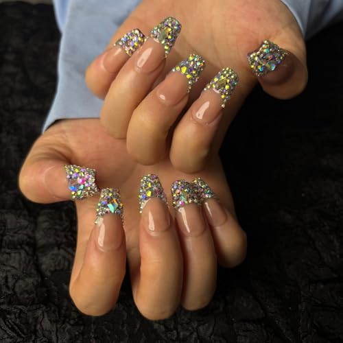 AKA Unicron Handmade French Tips Press On Nails Medium Short