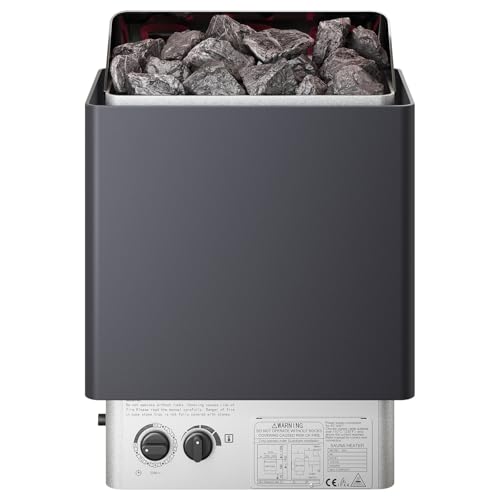 Happybuy 9KW Electric Sauna Heater, Steam Bath Stove with Built-In Controls, 3h Timer & Adjustable Temp, For 317-459 Cubic Feet, Home, Hotel, Spa, Shower Use, 220V