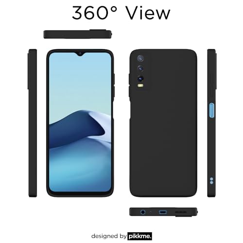 Image of Outlouders Back Cover for Vivo Y12s / Y20 / Y20i / Y20G | Camera Protection | Durable Soft Matte Silicone Bumper Case (Black)