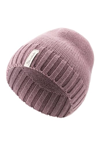 Sterntaler Strickmütze Lambswool - Mädchen Beanie mit Abschlußbund in modischem Rippenstrick - Baby Mütze aus weicher Lammwolle - Wintermütze - pastellviolett, 53