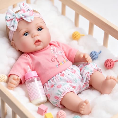 Image of Milidool Realistic Reborn Baby Dolls Girl - Realistic Baby Dolls Girl Real Looking 18 inch Doll with Soft Poseable Body, Lifelike Newborn Baby Doll, Kids Gift for 3+ Years Old