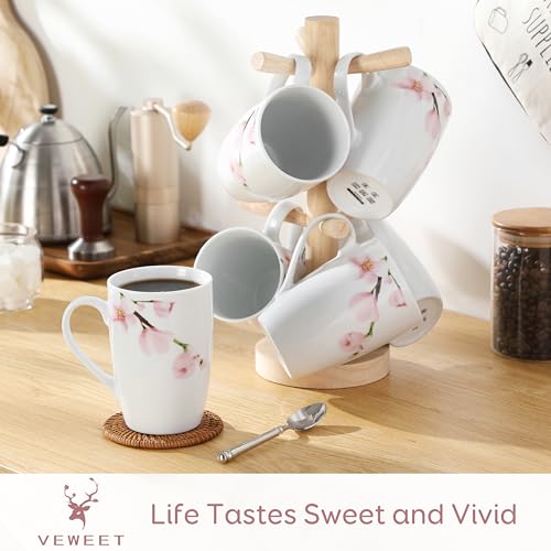 VEWEET-Large-Coffee-Mugs-Set-of-6-16-OZ-Coffee-Cups-Set-with-Handle-Floral-Mug-Sets-Ceramic-Cup-Set-for-Kitchen-Microwave-Dishwasher-Safe-Series-ANNIE VEWEET Large Coffee Mugs Set of 6 16 OZ Coffee Cups Set with Handle Floral Mug Sets Ceramic Cup Set for Kitchen Microwave Dishwasher Safe Series ANNIE