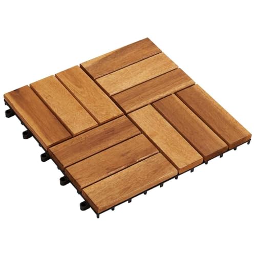 vidaXL 30x Akazie Terrassenfliesen 30x30cm Holzfliesen Klickfliesen Fliesen