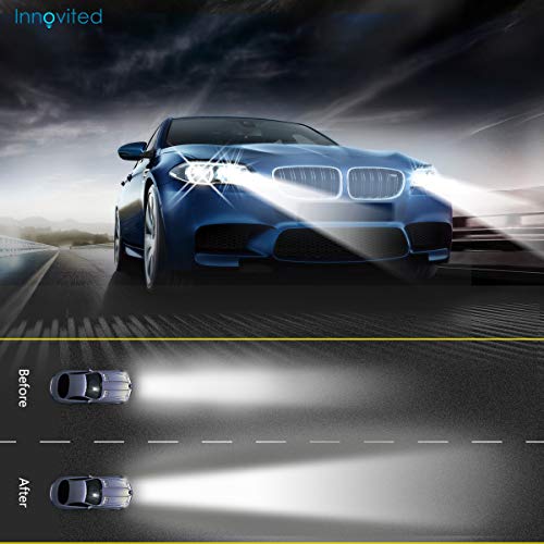 Innovited 55W Ac Hid Bundle With (1 Pair) Slim Ballast And (1 Pair) Xenon Bulb 9006 6000K (Diamond White) #TOP3