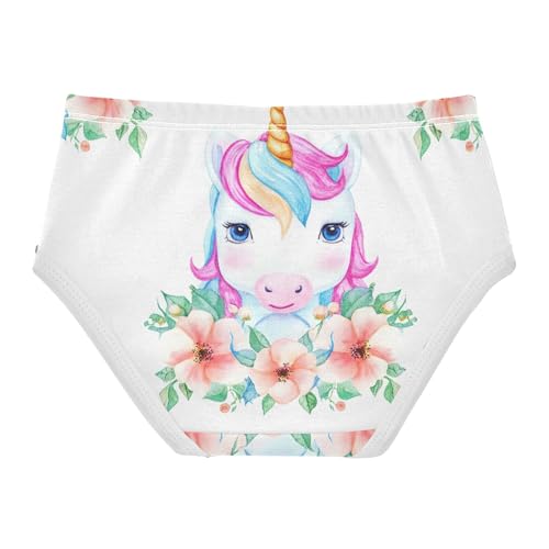Cute Unicorn White Toddler Girls Underwear 2t Cotton Little Girl Panties Cartoon Briefs Undies Kids2