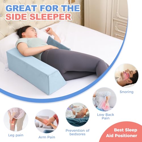 Side Sleeping Positioning Wedge Pillow Belt Connection, Adjustable Limit Width Bed Wedges Body Positioners for Sleep Apnea, Back Support Wedge for Back Pain Relief,Bed Sores,Anti Snoring, Post Surgery - Image 6