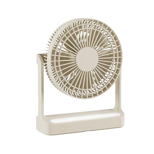 Ventilateur de Plafond Portable USB avec lumière intégrée (1 pièce) pour l'été (Beige, 23cm)
