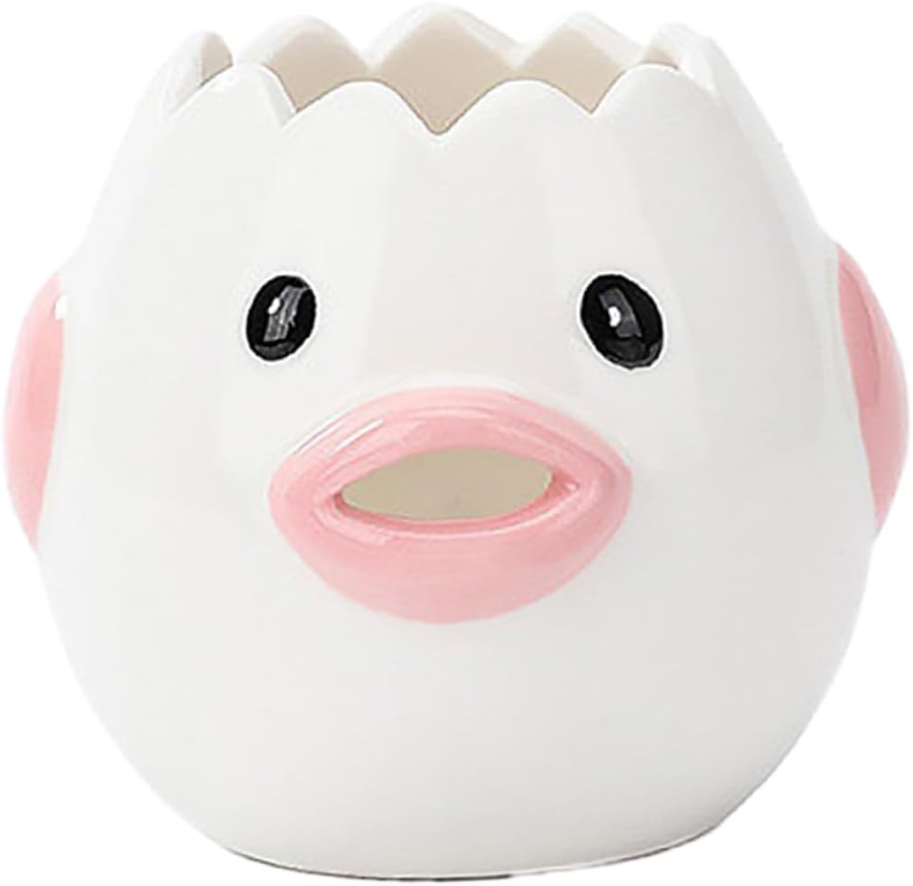 TIDTALEO Wear-resistant Ceramic Egg Separator with Oval Chicken Mouth Creative Household Egg Filter Low Water Absorption Kitchen Cooking Tool