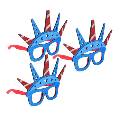 COLLBATH Independence Day Decor Glasses 3pcs Usa Themed Party Accessory American Flag Motif