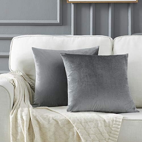 GIGIZAZA Gold Cushion Covers 60cm x 60cm Velvet Decorative Square Throw Pillowcases for Bedroom Sofa Living Room 24x24 Inches 2 Pack