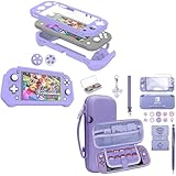FIWWAT Switch Lite Case Purple and Switch Lite Carrying Case Purple