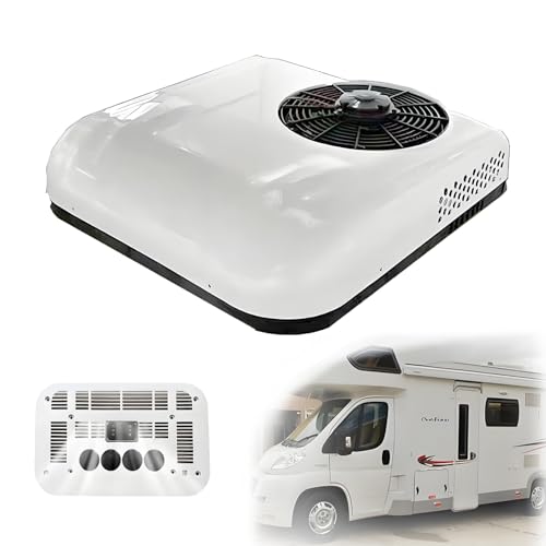 Aire acondicionado de techo para caravanas y remolques, unidad sin conductos con control remoto, fácil instalación y refrigeración silenciosa