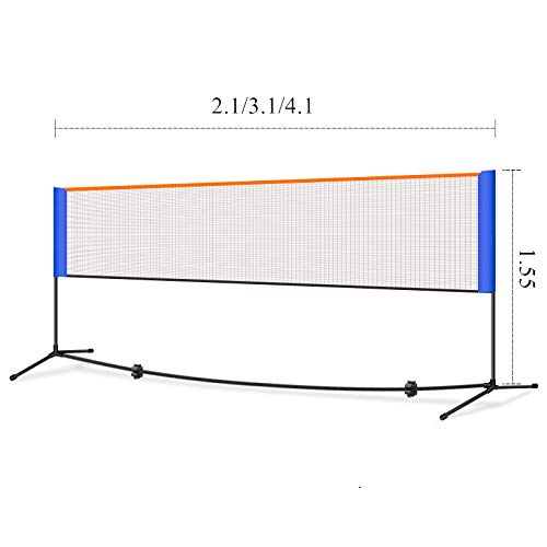 WANGXL Badminton-Netz-Set, Tragbar Einfach, Tennis-Volleyball-Netz, Kinder-Volleyball FüR Garten Schulhof Hinterhof 2,1 M / 3,1 M / 4,1 M * 1,55 M