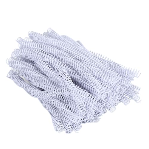 100 PackDoub -Pętla kolce wiązania drutu, przewody wiązania podwójnej pętli, drut wiązania 14,3 mm dla wielkości litery, 4: 1 Pitch, 115 pojemność arkusza, dla uczniów (White)