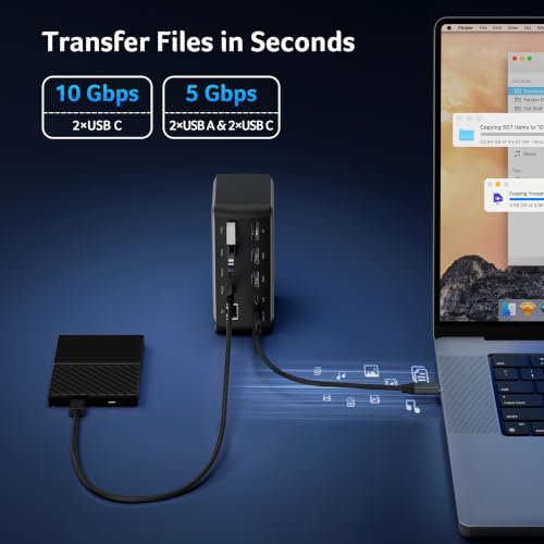 Acer Docking Station, 12-in-1 USB C Docking Station 3 Monitor with 2HDMI+DP | 8K DP, 4K@60Hz HDMI, 10Gbps Data, 1 Gbps Ethernet, 100W Power Delivery, Vertical USBC Multiport Hub for Laptops - image 8