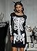 Halloween Women's Cute Loose Fit Sexy Party Dresses Funny Midi Costume Skeleton Skull L