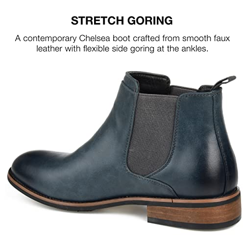 Vance Co. Men's Landon Tru Comfort Foam Pull-on Round Toe Chelsea Boot - Navy, Size: 133