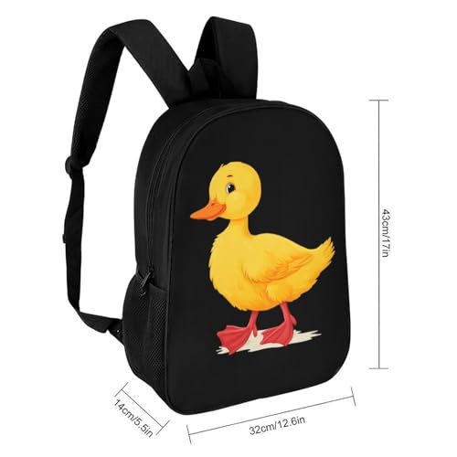 Cute Yellow Duck Classic 17 Inch Backpack Travel Daypack Casual Shoulder Bag with Adjustable Strap for Men Women2