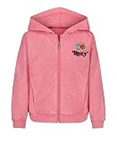 Roxy Girls Full-Zip Fleece Hoodie Sweatshirt, Plumeria Sunset, 12-14
