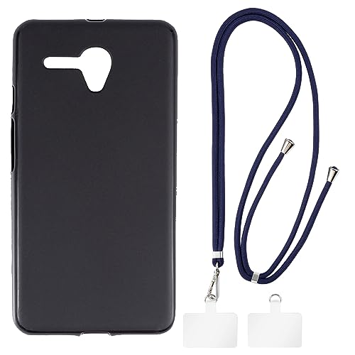 Funda de TPU con Correa Cruzada/Colgante Compatible con Alcatel Pop 3 5.5", Carcasa Antigolpes con Cuerda Ajustable
