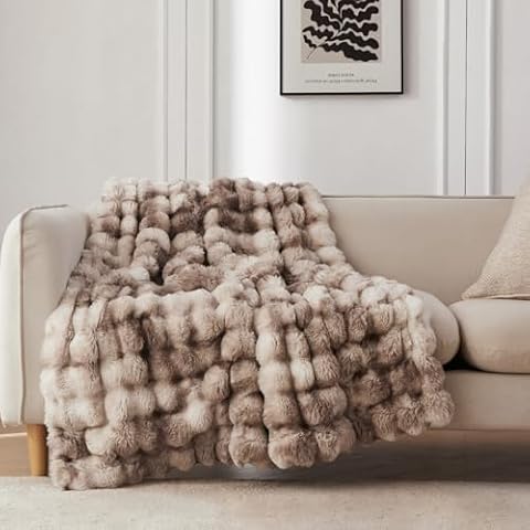 COOVA Faux Rabbit Fur Blanket Cover