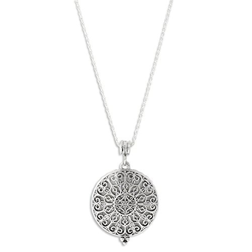 Artisan Owl ORNATE1 Ornate Filigree 4X Magnifier Magnifying Glass Sliding Top Magnet Pendant Necklace thumb #1