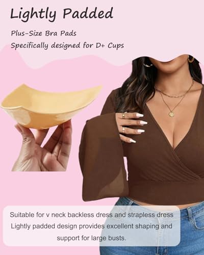 Image of D+ Cups Double-sided Sticky Inserts Lightly Padded Bras for Large Breast