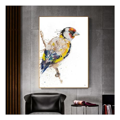 Chardonneret aquarelle peinture cadeau original deco nature oiseau