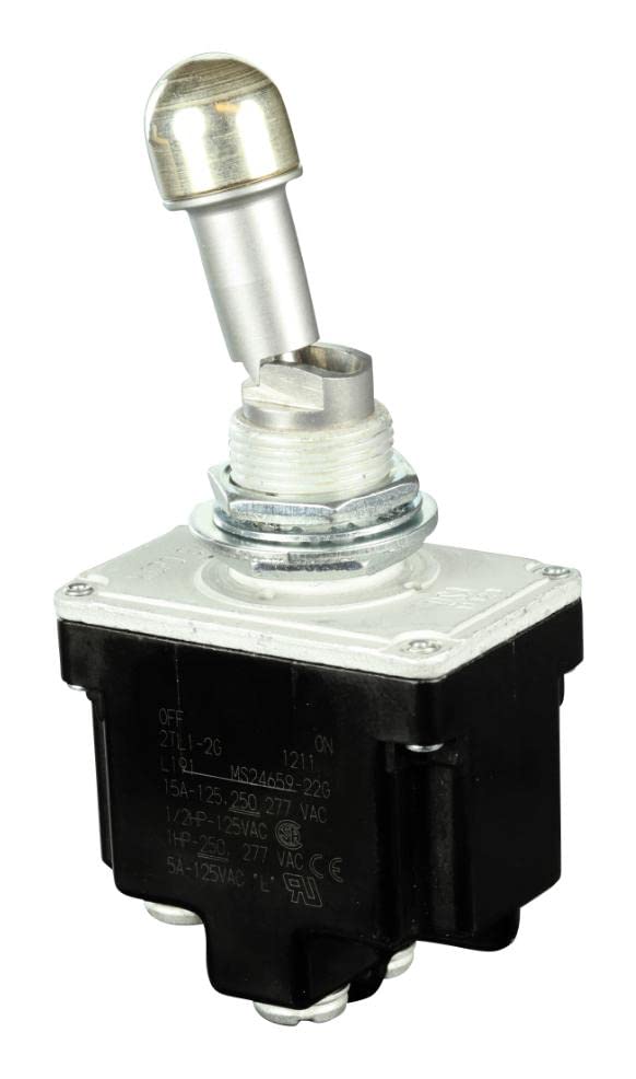 Interruttore a levetta, DPST, 20A, 28VDC, pannello, interruttori a levetta, Qtà.1 | 2TL1-2G