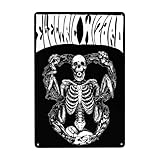 MAJUNJIE Electric Wizard Metal Tin Sign Vintage Metal Poster Home Bar Cafe Bedroom Wall Decor Gifts 8x12 Inch, White